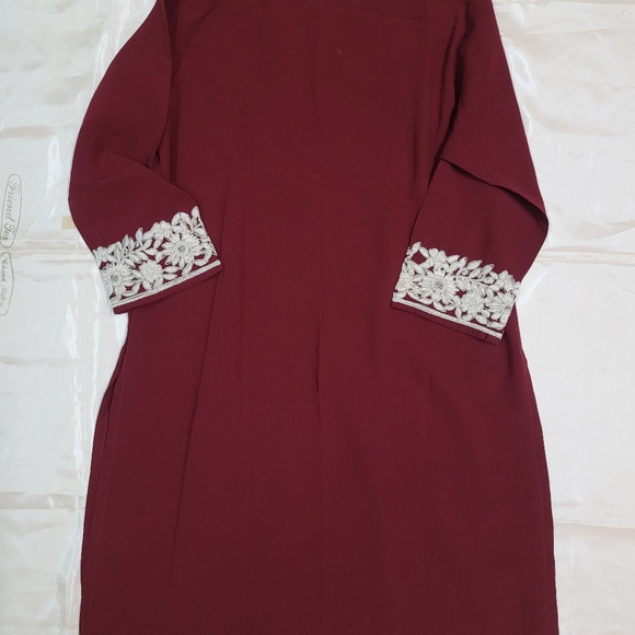 Embroidered Maroon Kurti - Picture 6 of 8